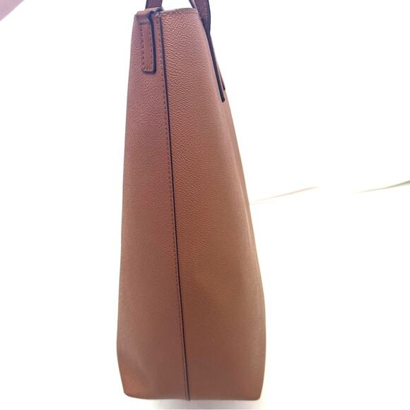 Michael Kors Camel Tan Saffiano Leather Haley Large Tote Bag Purse - Picture 5 of 11
